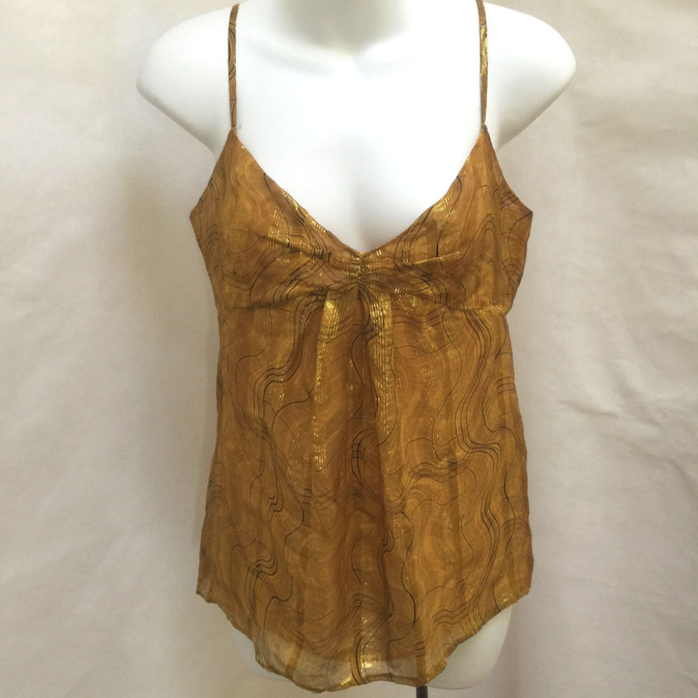 Club Monaco M Gold Metallic Tank Top